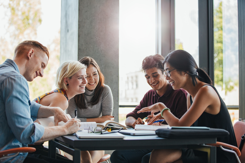 Team brainstorming session in modern office